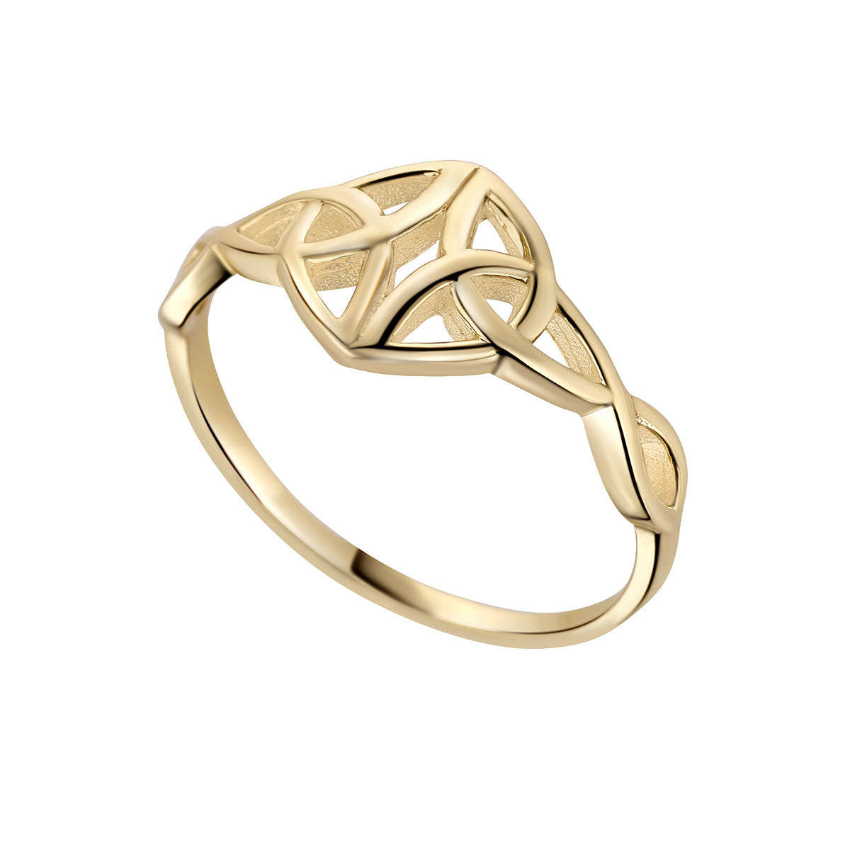 Stock image of Solvar 10k gold celtic trinity knot ring s21145