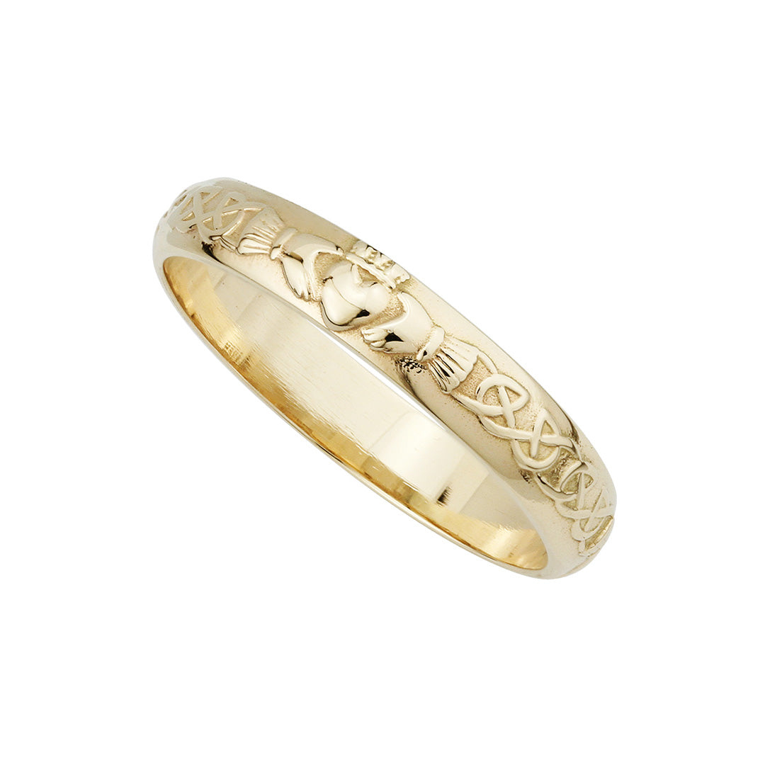 14k gold ladies narrow claddagh wedding band ring s2305 from Solvar