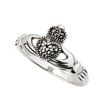sterling silver marcasite claddagh ring s2448 from Solvar