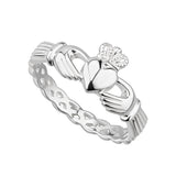 ladies sterling silver weave claddagh ring s2865 from Solvar