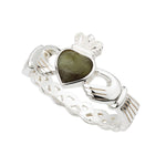 sterling silver connemara marble claddagh weave ring s2887 from Solvar