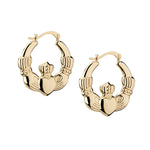 14K gold claddagh creole earrings s3056 from Solvar