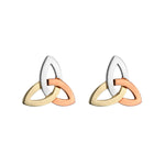 14K gold multi tone gold trinity knot stud earrings s33136 from Solvar