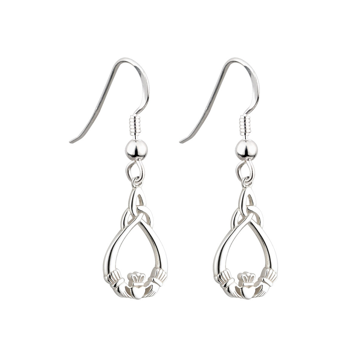 sterling silver claddagh trinity knot earrings s33178 from Solvar