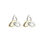 10k gold and diamond sterling silver trinity knot stud earrings s33416 from Solvar
