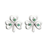 14K white gold emerald shamrock earrings s33485 from Solvar