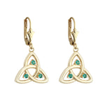 14K gold emerald trinity knot drop earrings s33500 from Solvar