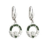 sterling silver connemara marble claddagh drop earrings s33590 from Solvar