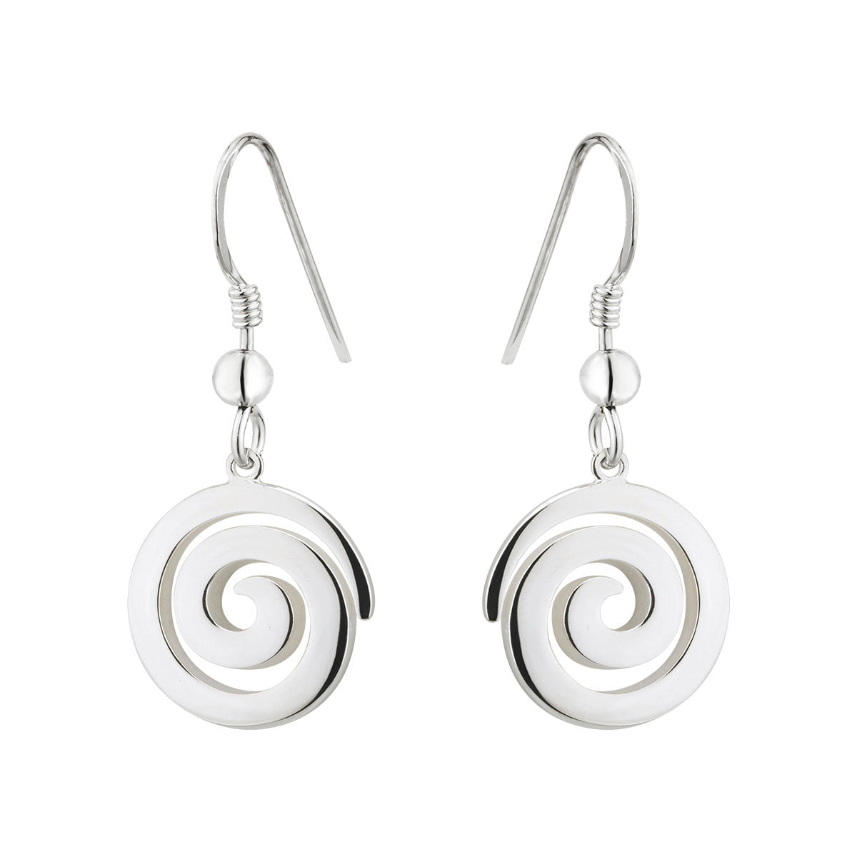 sterling silver celtic spiral drop earrings s33916 from Solvar