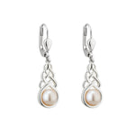 sterling silver fresh water pearl celtic drop earrings s33918 from Solvar