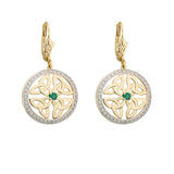 14K gold emerald round trinity knot earrings s33951 from Solvar