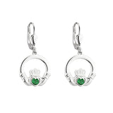 sterling silver crystal claddagh drop earrings s33956 from Solvar