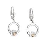sterling silver gold heart claddagh earrings s33960 from Solvar