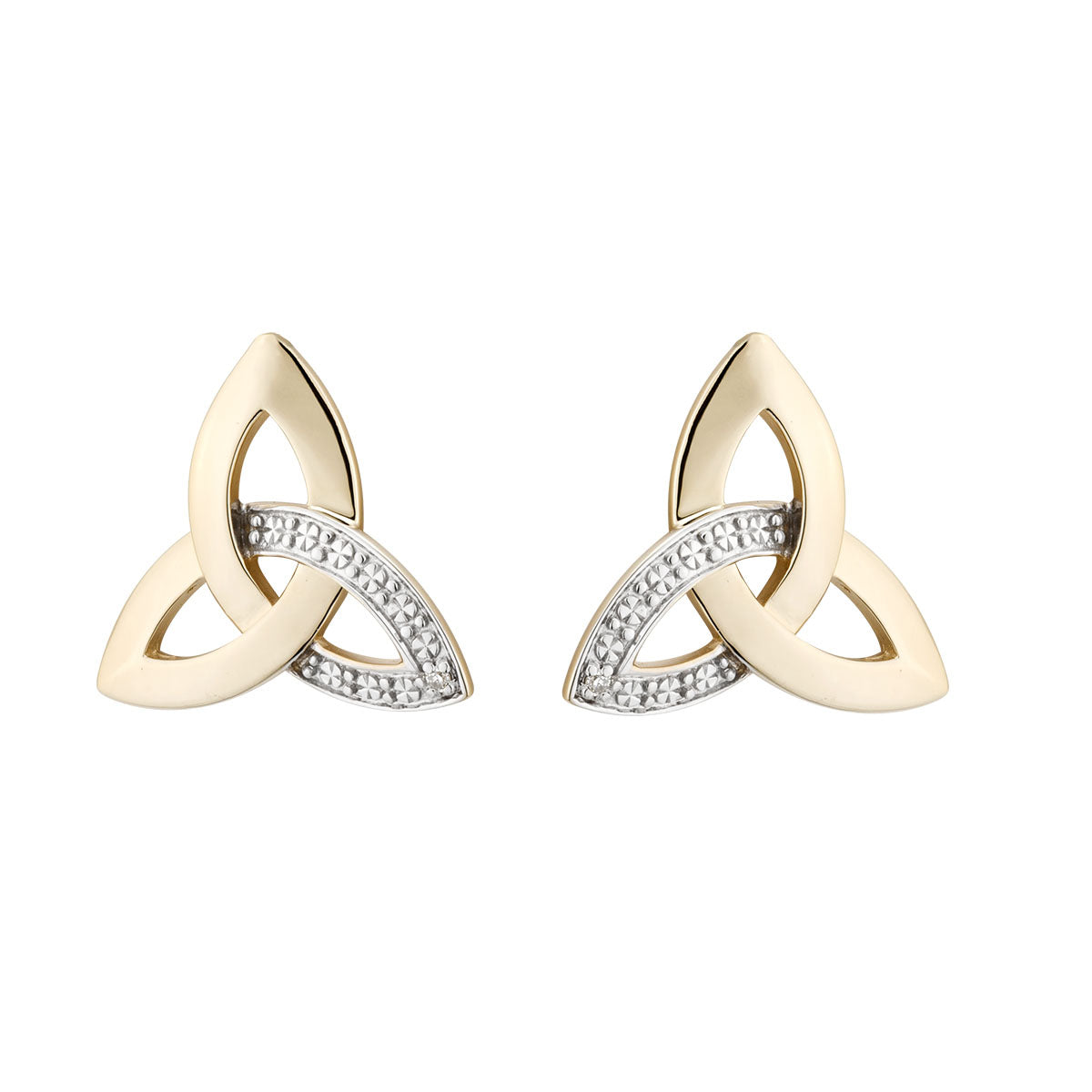 10k gold diamond trinity knot earrings s33990 from Solvar