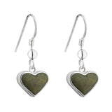 sterling silver connemara marble heart drop earrings s34017 from Solvar