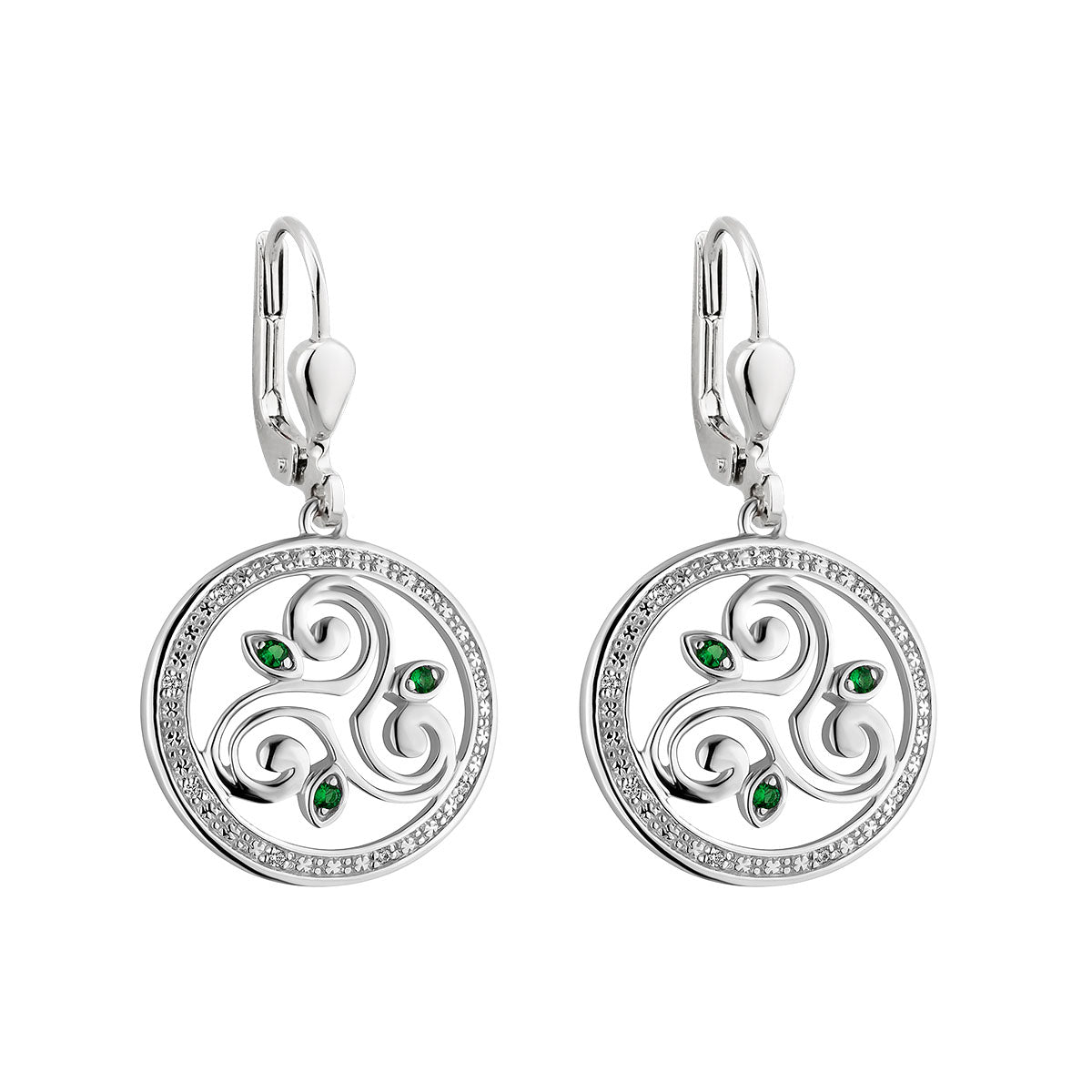 Silver Crystal Spiral Circle Drop Earrings s34115 from Solvar