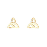 Solvar 10k gold cubic zirconia trinity knot stud earrings S34155