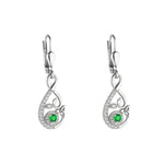 Green Crystal Trinity Tree Drop Earrings S34165 from Solvar Irish Jewellery
