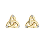 14K Gold Flush Set Diamond Trinity Knot Earrings S34192 from Solvar Irish Jewellery
