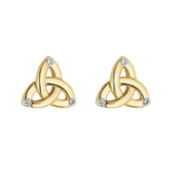 14K Gold Flush Set Diamond Trinity Knot Earrings S34192 from Solvar Irish Jewellery