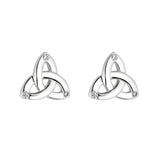 White Gold Flush Set Diamond Trinity Knot Earrings S34195 from Solvar Irish Jewellery