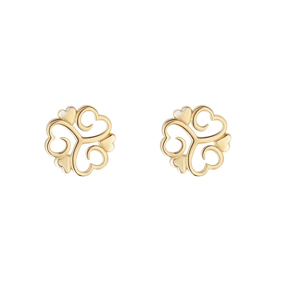 Stock image of Solvar fancy shamrock stud earrings s34204