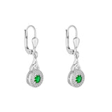Stock image of Solvar cluster green cz trinity knot earrings s34215