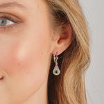  cluster green cz trinity knot earrings s34215 on a model 3