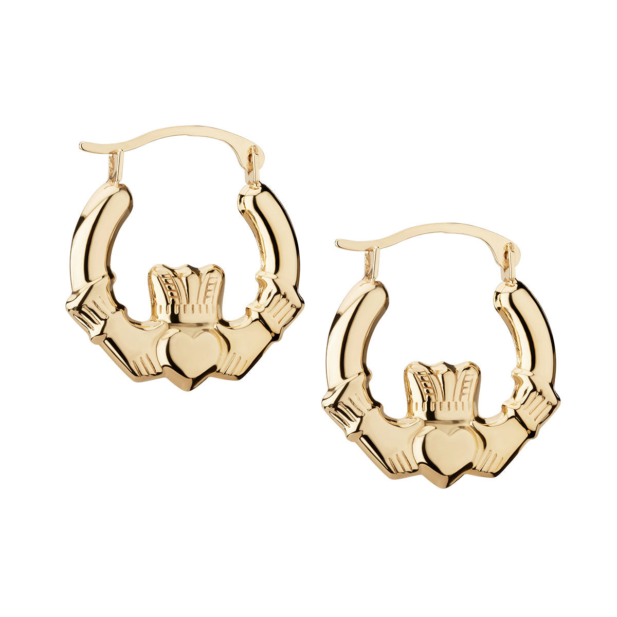 10k gold claddagh creole small earrings s3939 from Solvar