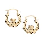10k gold claddagh creole small earrings s3939 from Solvar