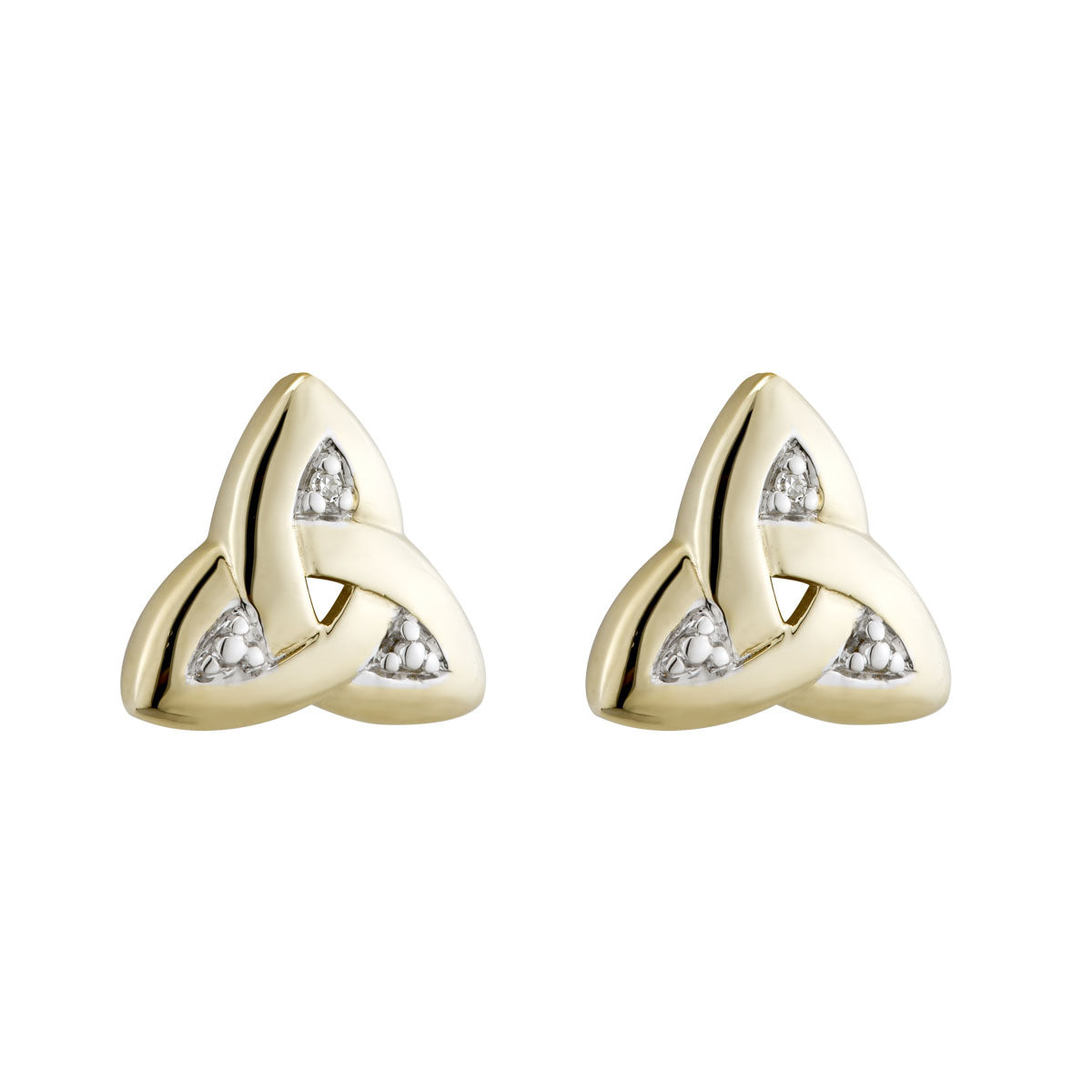 14k gold trinity knot diamond stud earrings s3969 from Solvar