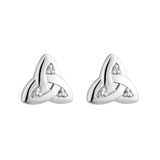 14k white gold trinity knot diamond stud earrings s3972 from Solvar