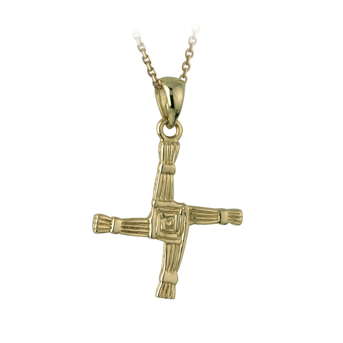 14k gold double sided st brigids cross necklace s4010 from Solvar
