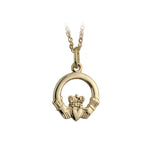 plain image of solvar 10k gold small claddagh pendant on the white background