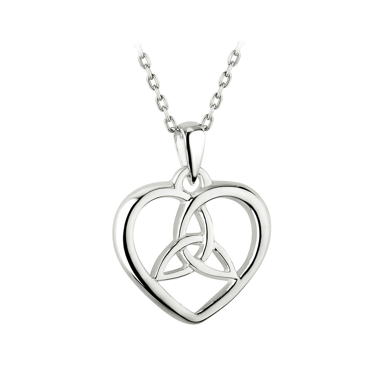 sterling silver heart trinity knot pendant s44024 from Solvar