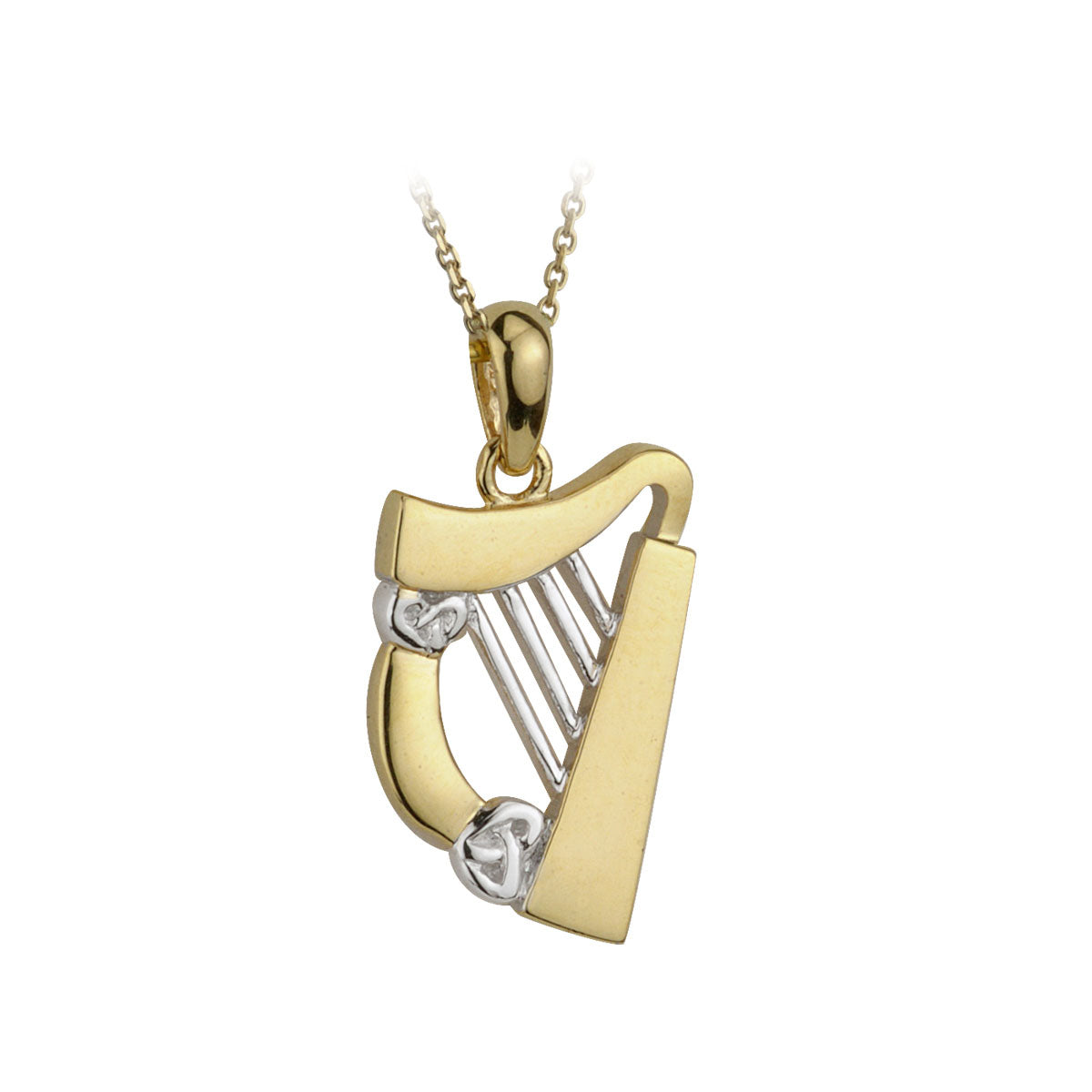14k two tone gold harp pendant s44063 from Solvar