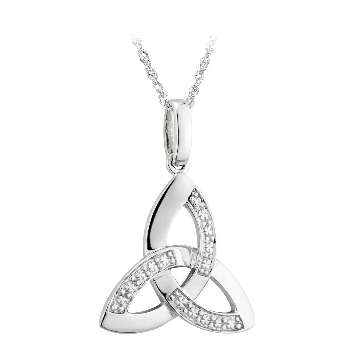 14k white gold diamond trinity knot pendant s44415 from Solvar