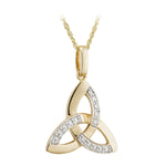 14k two tone gold diamond trinity knot pendant s44419 from Solvar