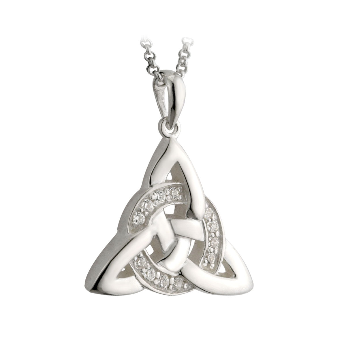 sterling silver cubic zirconia celtic knot pendant s44467 from Solvar