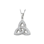 white gold diamond set trinity knot pendant S44501 on 18 inches white gold chain from Solvar