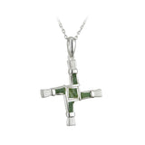 sterling silver connemara marble saint brigids cross pendant s44703 from Solvar
