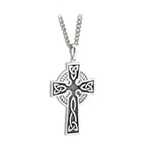 sterling silver double sided oxidised cross pendant s44764 from Solvar