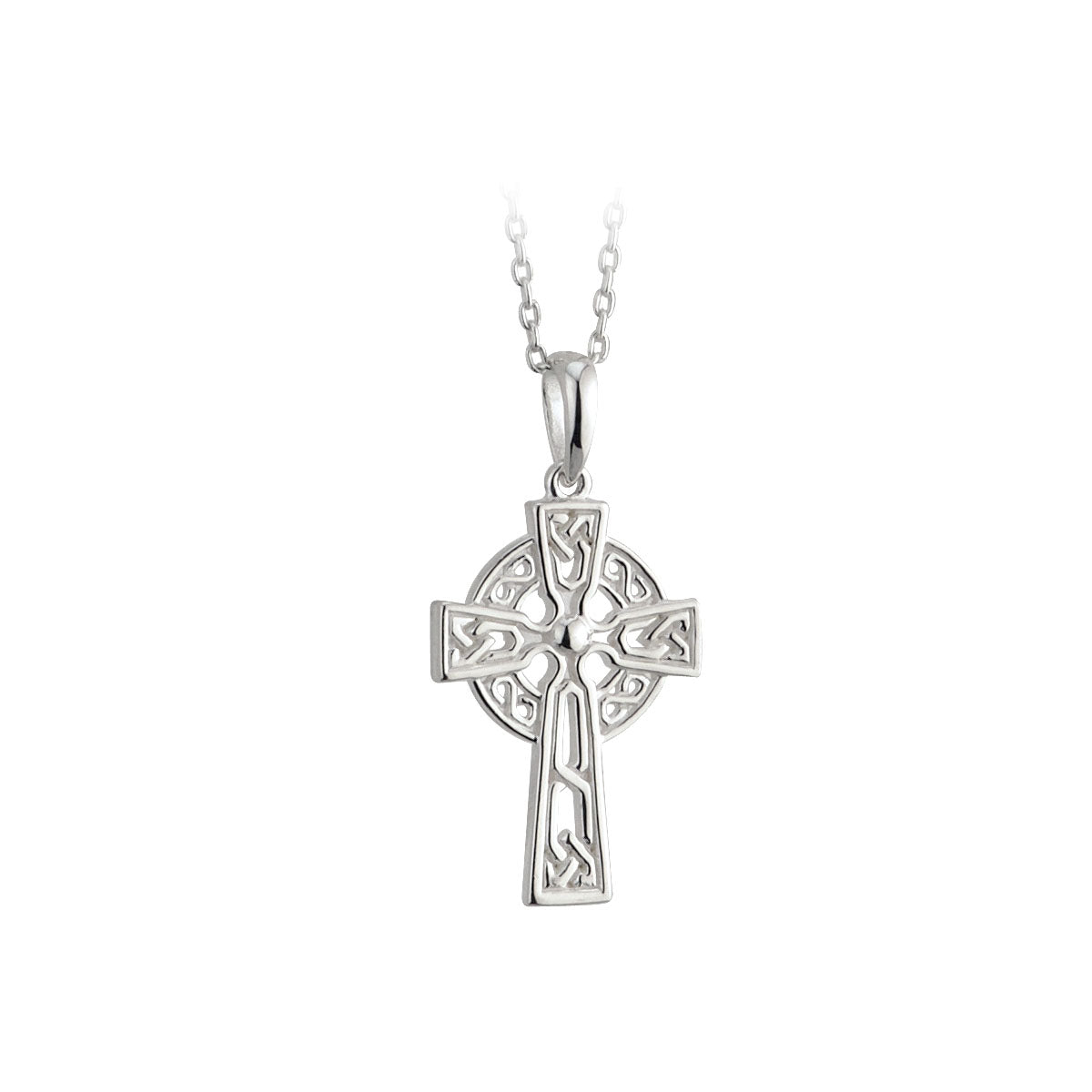 rhodium plated celtic cross pendant s45074 from Solvar
