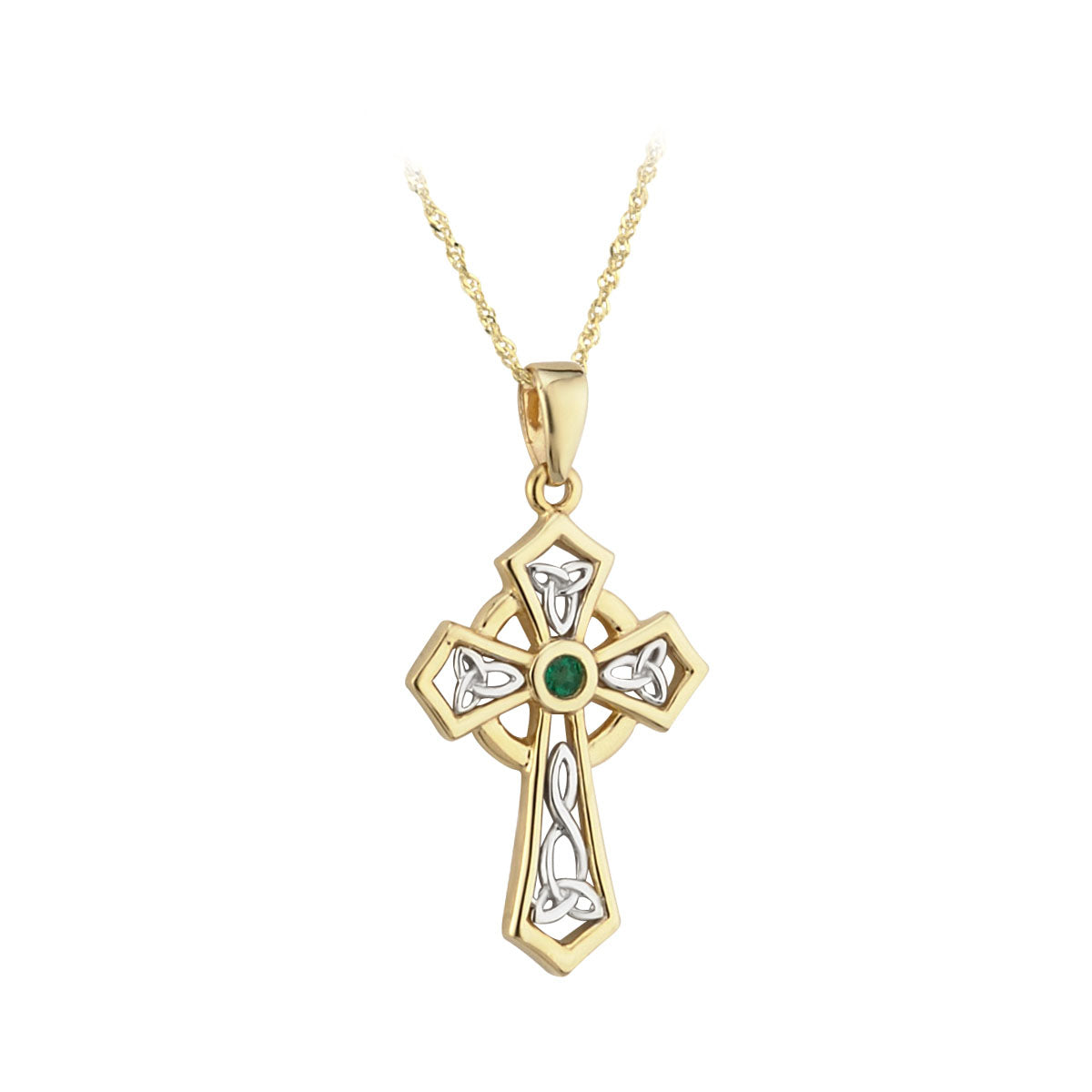 14k gold emerald cross pendant s45142 from Solvar