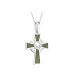 sterling silver connemara marble claddagh and cross pendant s45452 from Solvar