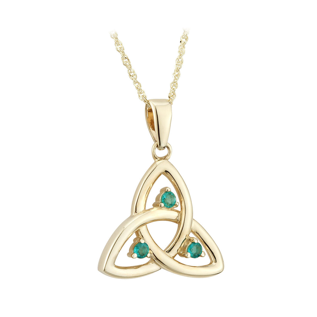 14k gold emerald trinity knot pendant s45589 from Solvar