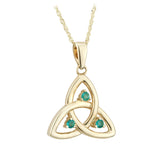 10k gold emerald trinity knot pendant s45717 from Solvar