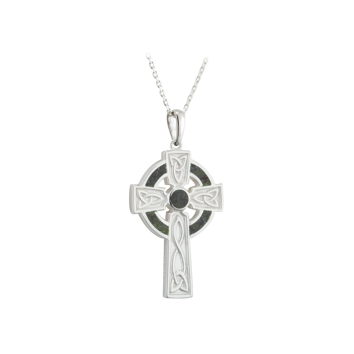 sterling silver connemara marble celtic cross pendant s46023 from Solvar