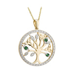 14k gold diamond and emerald tree of life pendant s46105 from Solvar