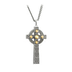 large sterling silver cross pendant s46305 with 10 karat gold dome from Solvar